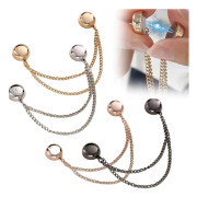 Multifunktionella Magnetiska Klädnypor, 4-Pack Starkaste Magnetiska Styrka Knappklämmor, Multifunktionell Färgglad Nållös Brosch Kläder