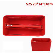 Bag Organizer Felt Cloth Insert 25 30 35 Makeup Handbag Red StyleC S Red StyleC S