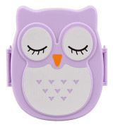 Cartoon Owl Pattern Lunch Box Food Container picnic Storage Box Portable Bento Box(Purple)