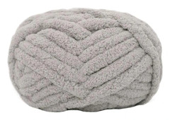 2 st Chunky Chenillegarn för handstickning av filtar, Supermjukt Stort Jumbogarn (Grå)