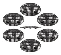 6-pack växtfat, kraftiga 30 cm runda krukvagn i svart [JUN]