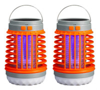 2st Solcellsdriven Mygg USB -lampa Vattentät Insektflugeljusfälla Ficklampa