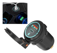 12V USB-laddaruttag Snabbladdning IP66 Vattentät PD Typ C QC 3.0 Billaddaradapter för Motorcykel Båt Husbil ATV