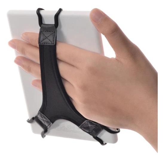 Säkerhetsrem för surfplattor, triangulär hållrem med justerbara käftar och elastiskt band, universellt handtag för iPad Kindle