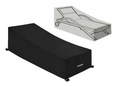 Skyddande överdrag, Vattentätt, Vindtätt, Anti-UV, 210D Oxford-tyg Skyddande överdrag för Solstol, Däckstol (210x75x40/80cm) – Svart