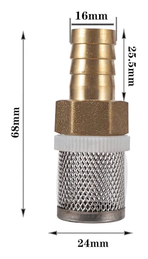 (som bild 6) 2 st 1/2'' Filter 6~19mm Slangfilter Trädgårdsbevattningsfilter Mässingssil Spruta Pump Filtreringsnät 304 Rostfritt Stål Mesh