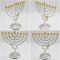Traditionell Klassisk Chanukka-Menorah 9-Ljus Metallhantverk Lämplig för Nyårsafton Heminredning