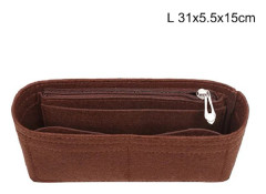 Multi-pocket Insert Bag for Women in Felt Fabric Coffee L
