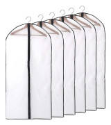 （AZC）Klädfodral i plast, [6 stycken] Transparent Klädskydd, med dragkedja 60x140cm-XF29- 60x140cm 60x140cm Black