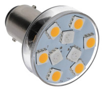 LED-lampa NauticLED, 10 - 35 V, 10 W, BA15D, med vitt / rött sken