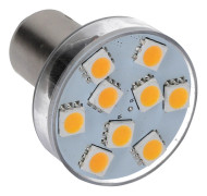Nauticled vit/röd BA15S Ø32x38mm 10-35V 0,6/1,4 W 5/10 W