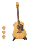 Trä Akustisk Gitarr Plektrumbox med Ställ Bärbar Handgjord Gitarr Plektrum Förvaringsbehållare Guit