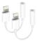 2-pack Apple Lightning till 3,5 mm hörlursuttag Adapterkontakt Aux Audio Hörlurar/Hörlursdongle Stereokabel för Iphone 7/7 Plus/8/8 Plus/x/xs