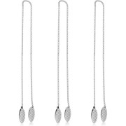3 st Silver Servettklämmor Haklappshållare, Justerbar Servettklämma Kedja Bärbar Metall Servetthållare Tandservett Haklapp för Löpare Ungdom Vuxen och