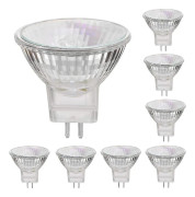 12V 50W Halogenlampor MR11 GU4 Spotbas Varmvit, Dimbar, 8-pack 50w