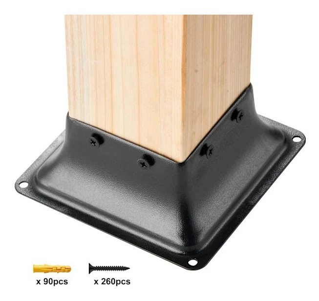 SucceBuy 20-pack Kraftiga Stolpfästen 101,6x101,6mm för Träankare