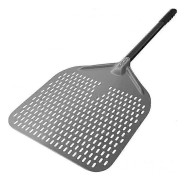 12\" Perforerad Pizzaspade Långt Handtag Hårdanodiserad Aluminiumoxid Pizzaspade Super Stor Pivot Pizzaspade
