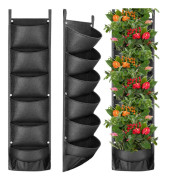 Jordgubbspåse, 2-pack 10 gallon jordgubbsodlingspåsar med 8 sidofickor, andningsbar fiberduk med förstärkta handtag för trädgården