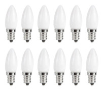 E12 LED-lampa 10-pack 1,5W Varmvitt ljus för ljuskrona tak vägglampa hembelysning AC 110V