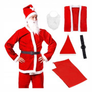 Jultomtekostym Universal jultomtekostym med skägg maskeraddräkt