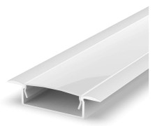 SET: Stor aluminium LED-profil 100 cm för 20 mm vita LED-remsor + LT14 frostat lock