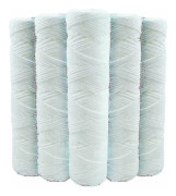 Set med 5 spiralformade vattenfilterpatroner Anti Sediment 9 3/4 tum 3/4 - 20 Mikron Kompatibel med 10 tum filter Tillverkad i Frankrike - Shlm