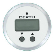 Digital djupmätare Veethree Lido Depth Gauge, Ø52 mm, 12 V, 200 kHz, silver/vit, 0 - 60 meter + givare