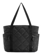 Damhandväskor, tygväskor, hopfällbara quiltade sjuksköterskeväskor för resor, handbagage för resor, fitness, arbete, skola black