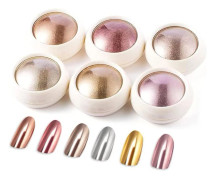 Roséguld Krom Nagelpuder [2024 Uppgradering] Metallisk Holo Nagelpuder [Superspegeleffekt] Glansigt Nagelflimmerpuder med Magisk Spegeleffekt