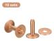 10 set kopparnitar och brickor, 10x3,3x14mm solida kopparnitfästen för läder DIY hantverkstillbehör, kopparton