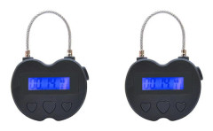 2x Smart Tidslås LCD-display Tidslås USB Uppladdningsbart Temporärt Timer Hänglås Reseelektronik