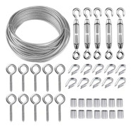 30M/2mm Stainless Steel Wire Rope Kit with M5 Turnbuckle for Plants, Clothesline, Railings-FA-