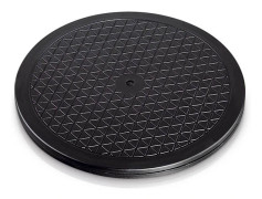 Universell rund bricka (30 cm, perfekt för TV, högtalare, skärmar, köksapparater) Svart