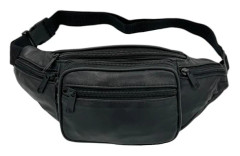 Genuine Leather Waist Bag Black