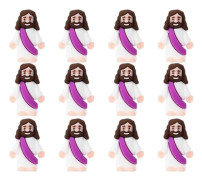 12/48 st Mini Jesus Figurin PVC Frälsare Jesus Figur Modell Staty Skulptur Skrivbordsdekoration Påskprydnad Julhelg Present
