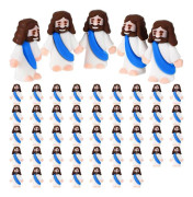 12/48 st Mini Jesus Figurin PVC Frälsare Jesus Figur Modell Staty Skulptur Skrivbordsdekoration Påskprydnad Julhelg Present