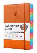 Registerflikar Hårdbunden Lösenordsbok för Internetlösenord Webbplatsadresser Anteckningsbok Orange[CP]