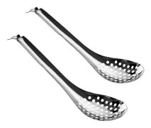 Sfärisk Sked - 2-pack Rostfritt Stål Sfärisk Sked Molekylär Spårsked Kök - (silver)