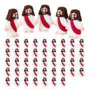 12/48 st Mini Jesus Figurin PVC Frälsare Jesus Figur Modell Staty Skulptur Skrivbordsdekoration Påskprydnad Julhelg Present