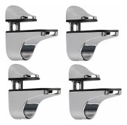 Adjustable Glass Shelf Bracket, 4 Pcs Glass Shelf Support, Wall Mounted Glass Clamp, Glass Shelf Holder, for Glass Shelf