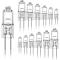 12-pack G4 20w 12v 2800k 2-stifts halogenlampa för köksfläkt, kök, vardagsrum, sovrum
