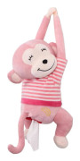 Vävnadshållare för bil, Monkey Butt Tissue Box Dispenser, Pappershandduksförvaringsbehållare Pink
