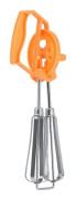 Egg Beater Stainless Steel Plastic Hand Crank Automatic Rotation Effort Saving Manual Hand Mixer Orange