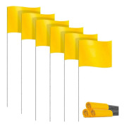 Markeringspinnar för gräsmatta, 30-pack, PVC, små flaggor, trädgårdspinnar, mätflaggor, gula [YDE]
