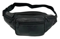 Genuine Leather Waist Bag Black