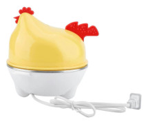 Äggkokare, Matlagningsapparat för 1-6 Ägg, Multifunktionell Köksapparat som Gåva, Äggkokare med Ångplatta i Rostfritt Stål 220V (15 * 16cm)