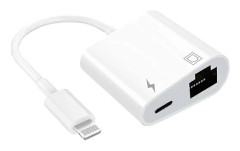 [RM] Lightning to Ethernet Adapter, Compatible 2 in 1 Ethernet Lan Network Adapter with Charging Port
