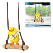Gungande Anka Bil Hängande Ornament, Rolig Spelande Gitarr Anka Hänge för Gungande Anka Hängande Tillbehör Auto.