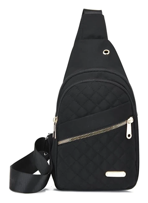 Sling Bag Bröstväska Liten Crossbody Väska med Hörlursuttag Casual Axelväska Handväska Lätt Mode Ryggsäck för Kvinnor Damer Flickor