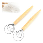 2-pack Professionella Degvispar, Dansk Visp, Bröddegvisp, Äggvisp, för Bakning av Bröd, Bakverk, Dessert